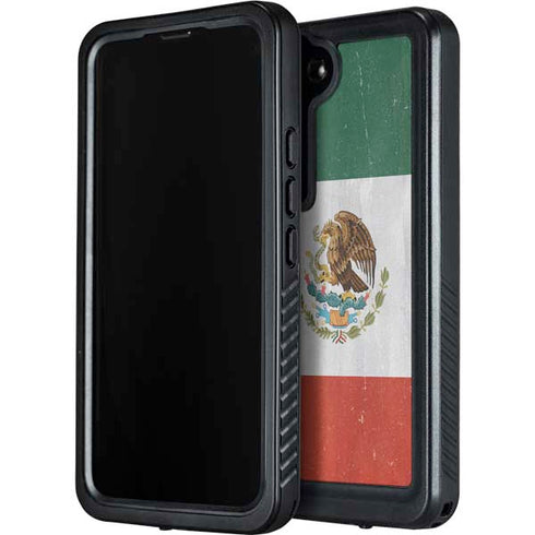 Mexico Flag Distressed Galaxy S23 Plus Waterproof Case